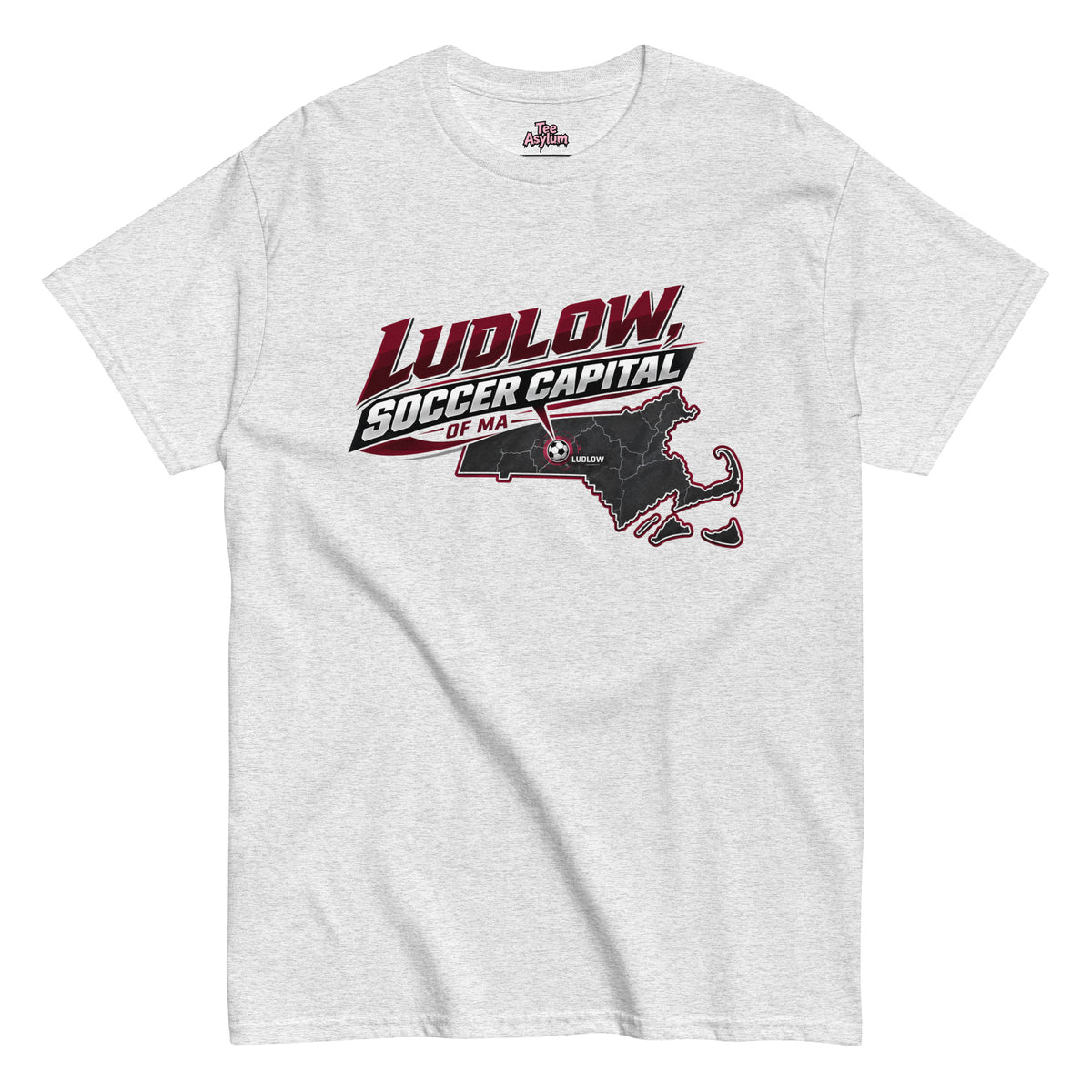 Ludlow Soccer Capital of MA Soccer Shirt Graphic