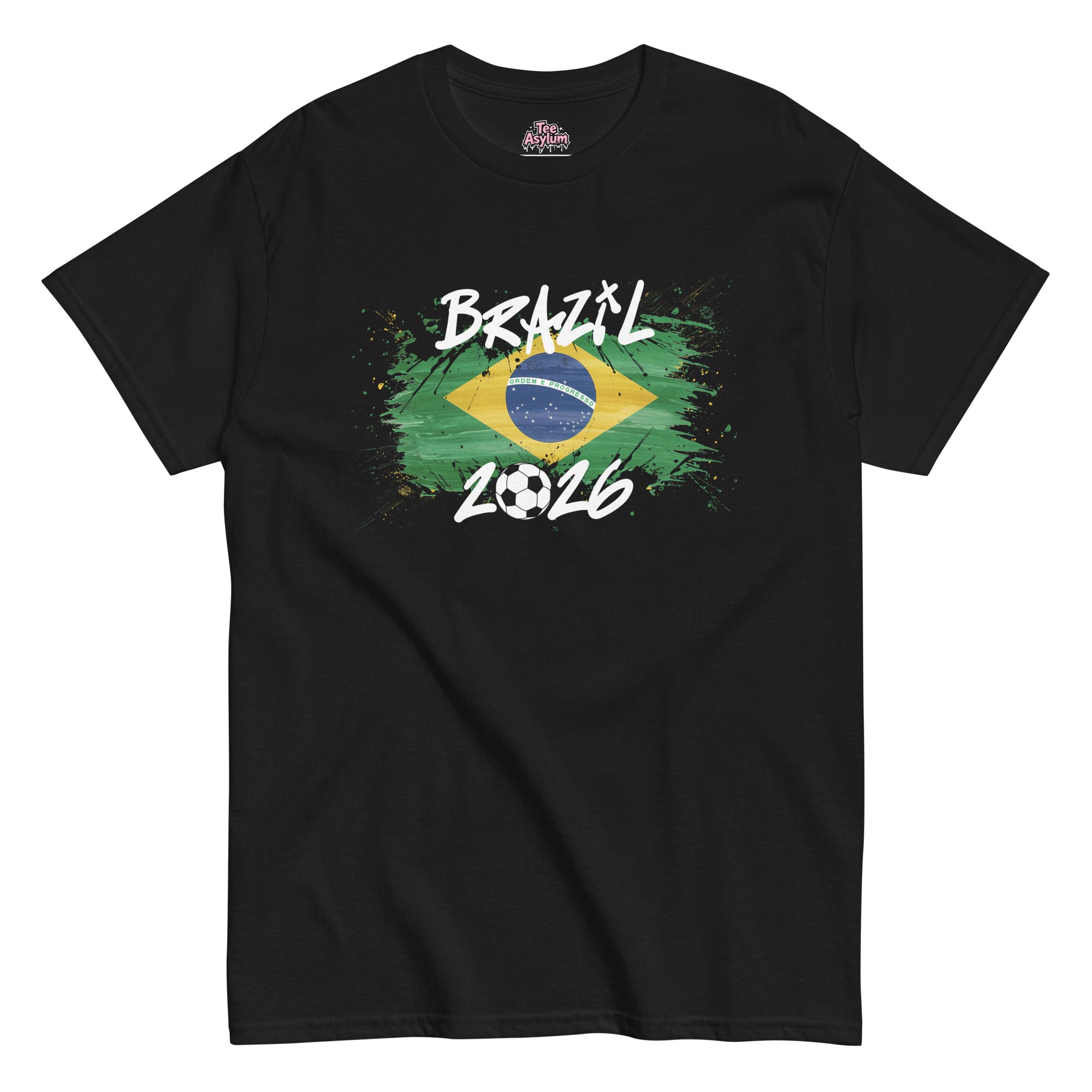2026 Brazil jersey t-shirt featuring bold green and yellow graphics inspired by World Cup pride