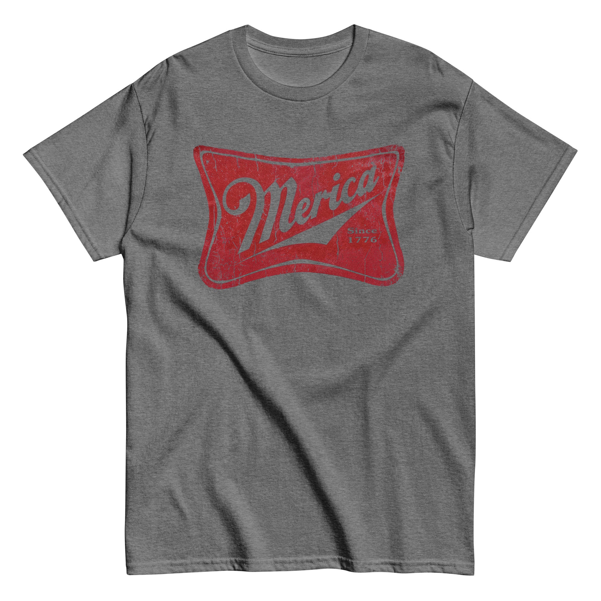 Merica apparel shirt featuring classic red white and blue patriotic style