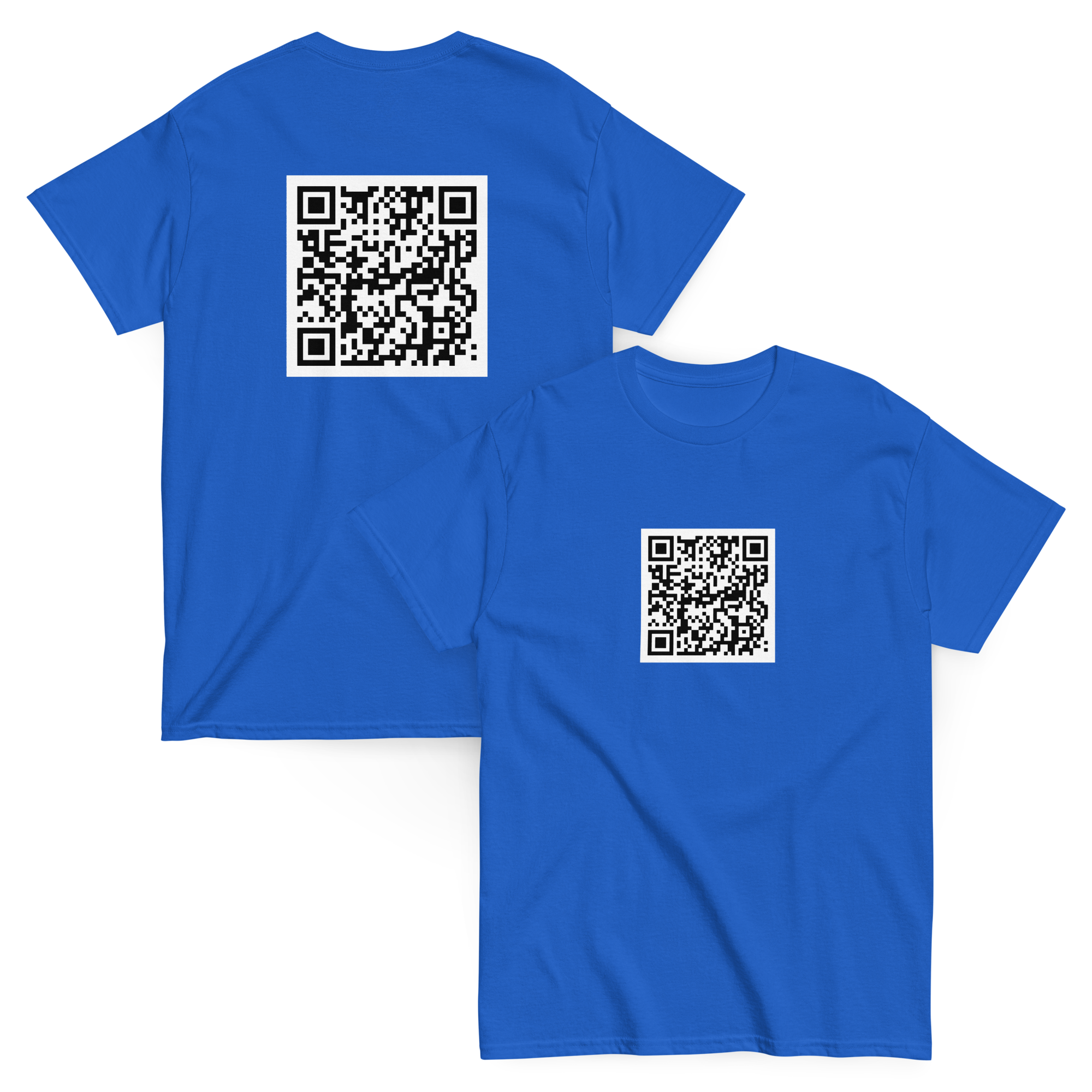 Hilarious Rickroll QR shirt in multiple sizes, comfortable everyday wear with hidden fun