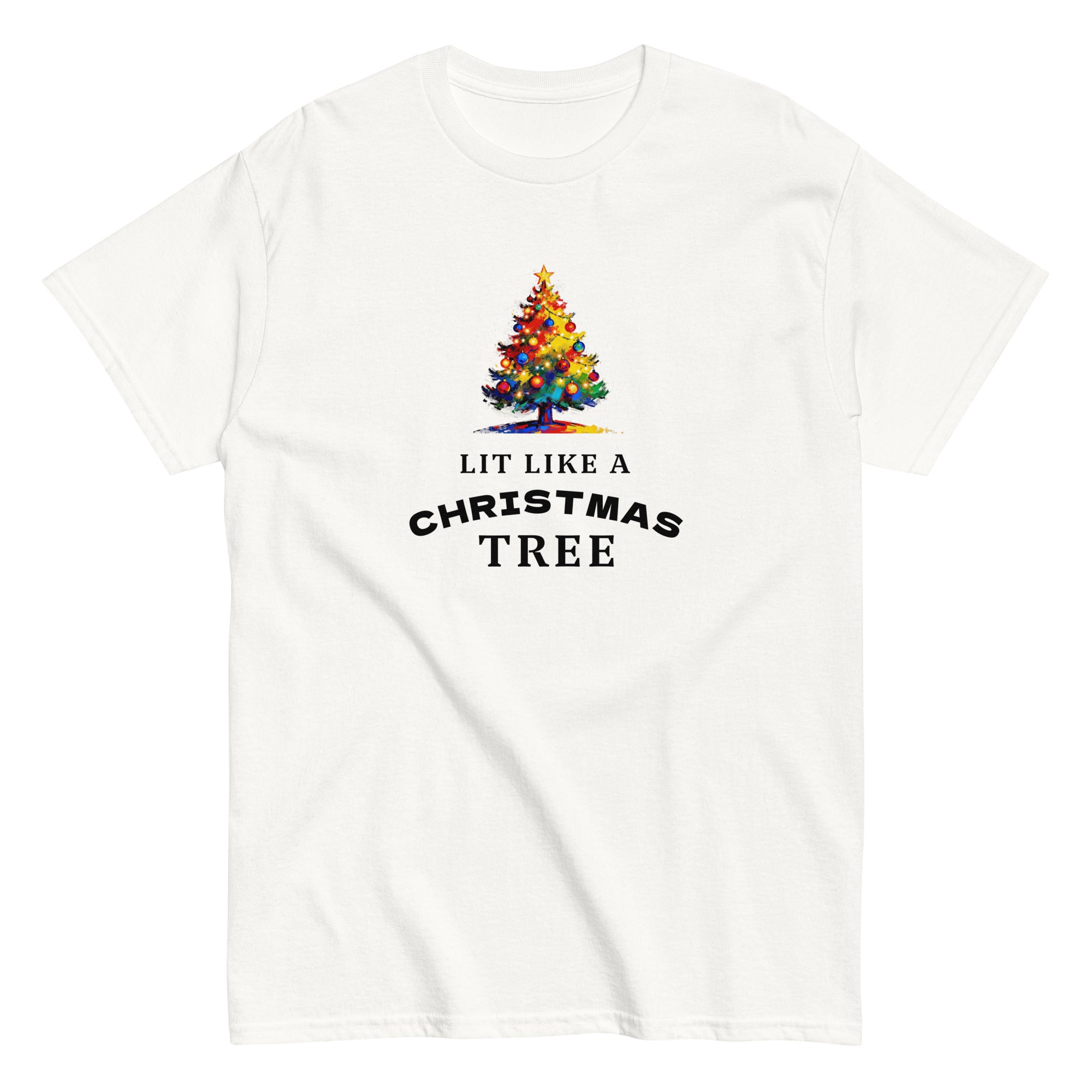 Lit Like a Christmas Tree graphic t-shirt tee asylum