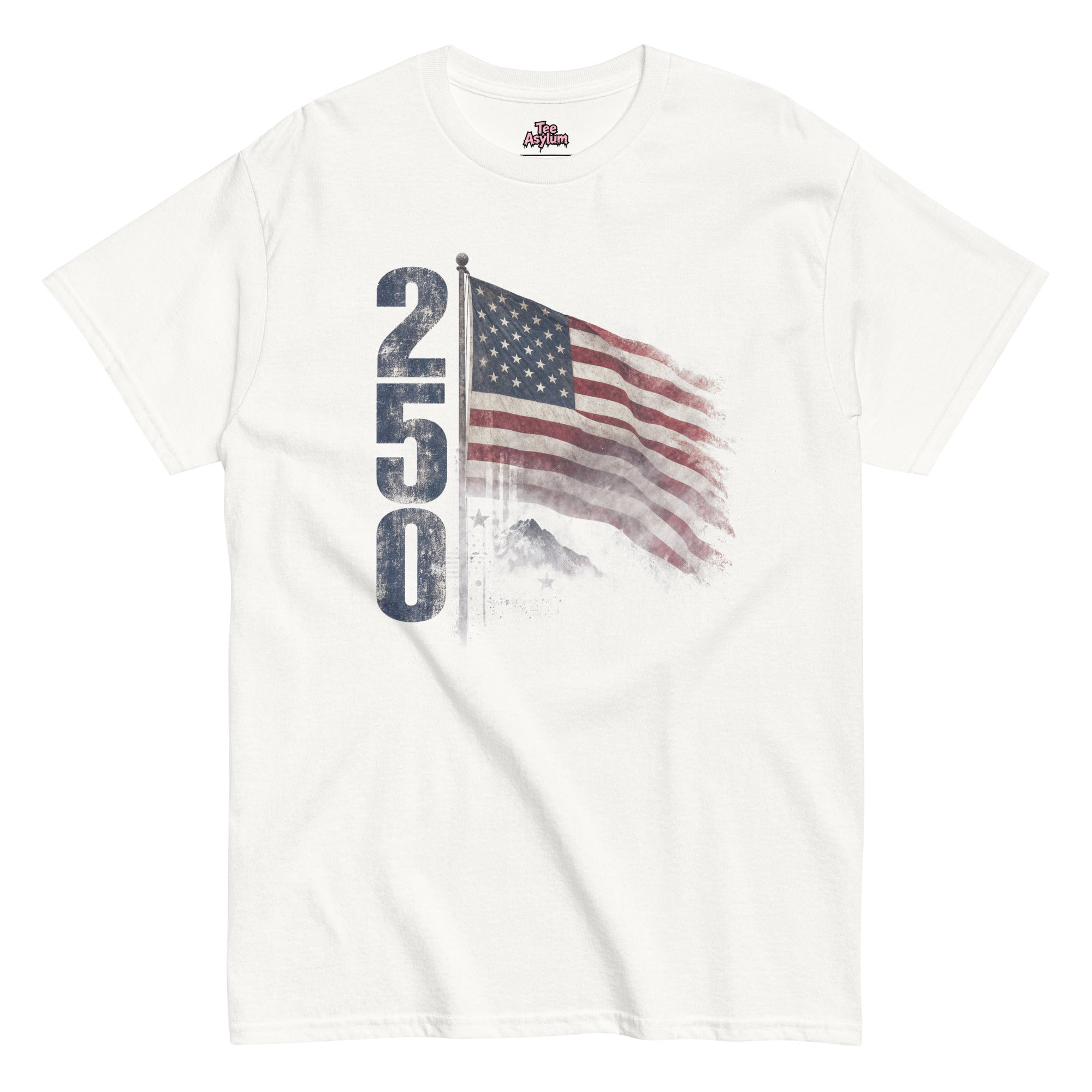 America 250 t-shirt celebrating 250 years of independence with classic distressed print