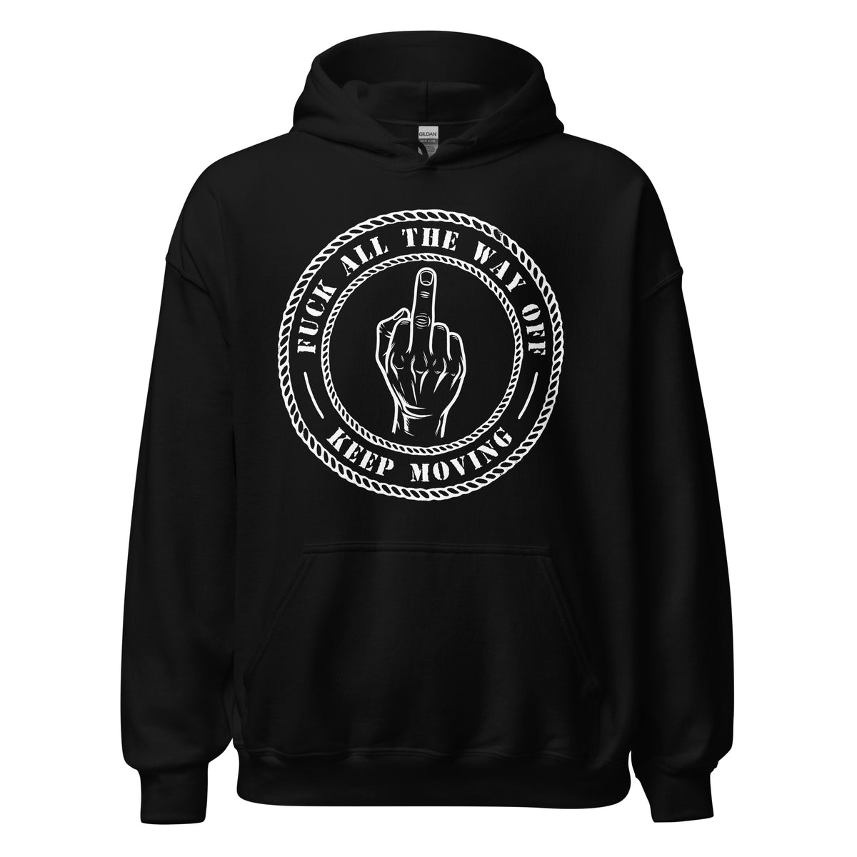 fuck all the way off statement hoodie